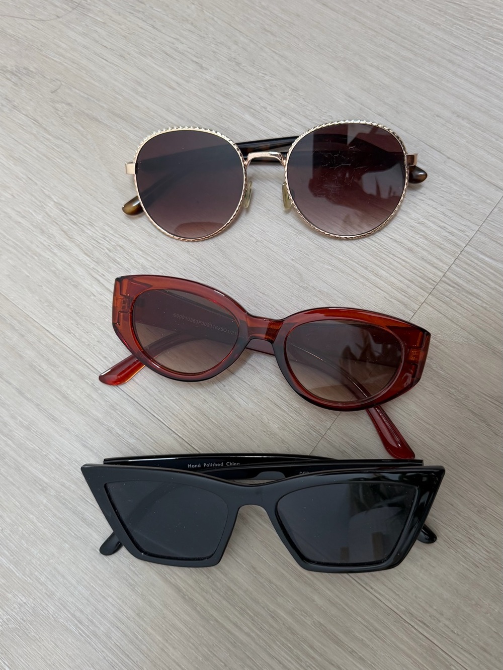 Three-Pack Women's Fashion Sunglasses - Black, Orange, Gold